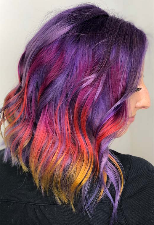 Conseils de maquillage pour la couleur des cheveux au coucher du soleil