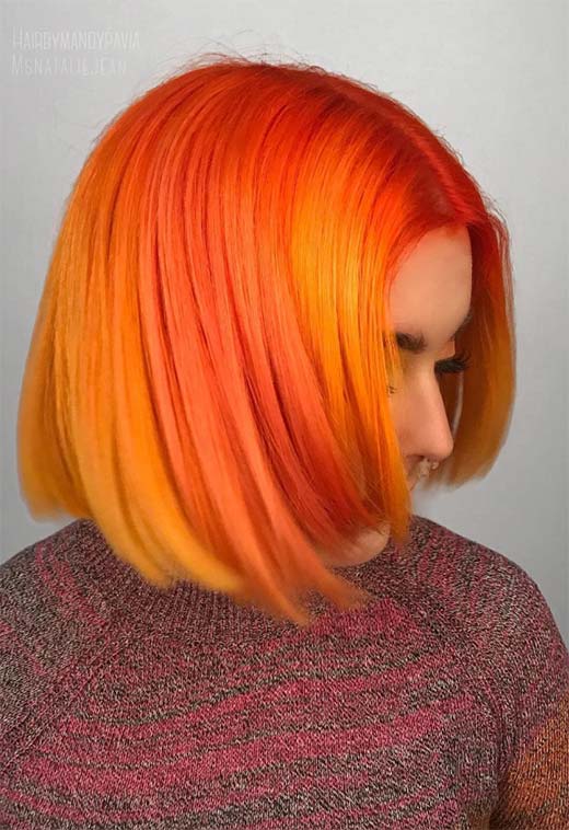 Tonos de color de cabello naranja: puntas de tinte de cabello naranja