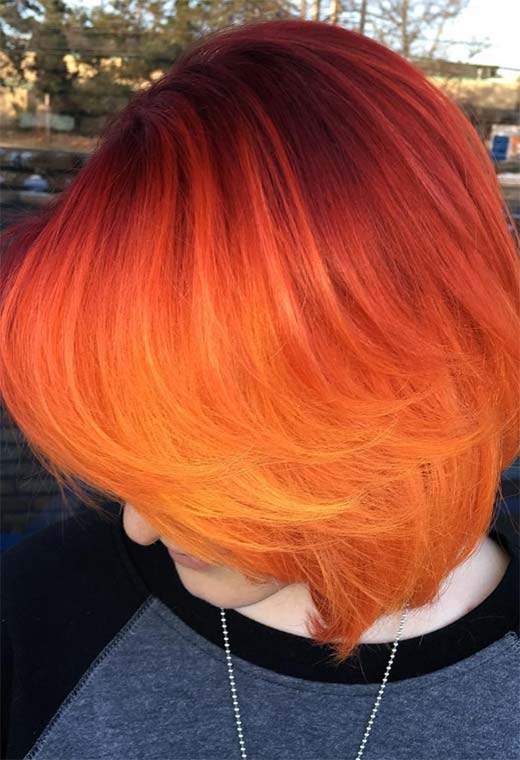 Tonos de color de cabello naranja: puntas de tinte de cabello naranja