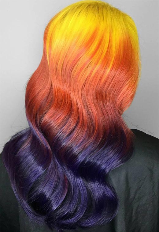 Tonos de color de cabello naranja: puntas de tinte de cabello naranja