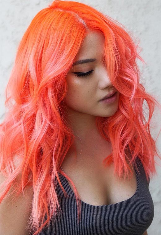 Tonos de color de cabello naranja: puntas de tinte de cabello naranja