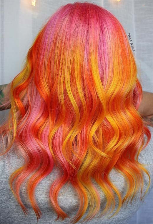Tonos de color de cabello naranja: puntas de tinte de cabello naranja