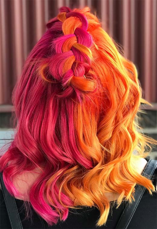 Tonos de color de cabello naranja: puntas de tinte de cabello naranja