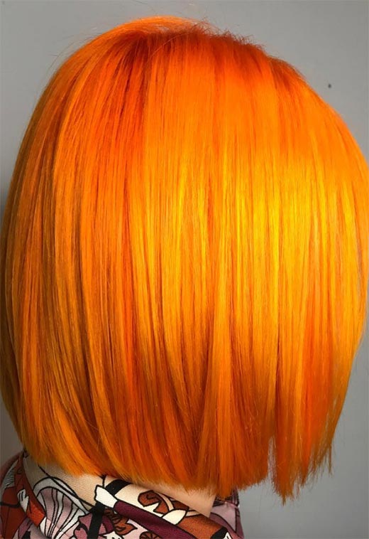 Tonos de color de cabello naranja: puntas de tinte de cabello naranja