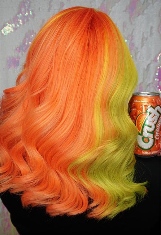 Tonos de color de cabello naranja: puntas de tinte de cabello naranja