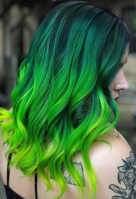 Tons de cor de cabelo verde: dicas de tintura de cabelo verde