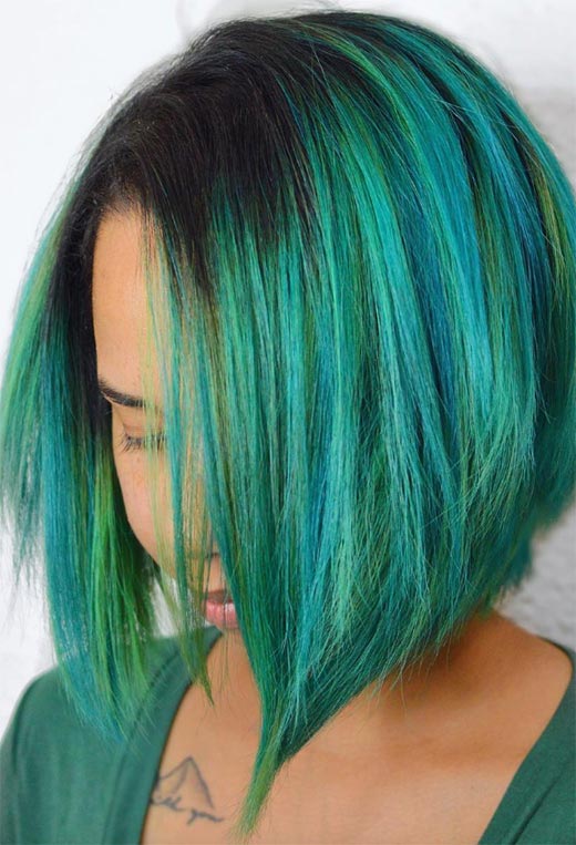 Tons de cor de cabelo verde: dicas de tintura de cabelo verde