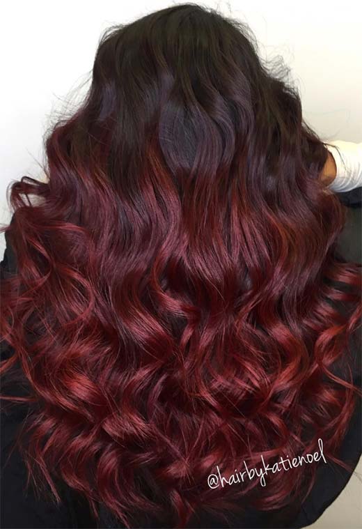 Escolhendo a cor do cabelo Borgonha para tons de pele