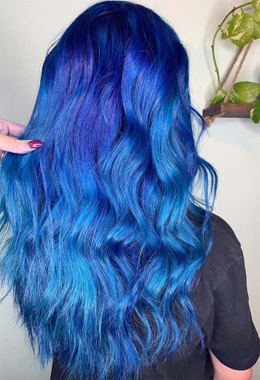 Idéias e dicas de cor de cabelo azul
